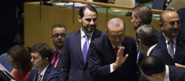 Turkish President Recep Tayyip Erdogan arrives for the 73rd session of the United Nations General Assembly, Tuesday, Sept. 25, 2018 at U.N. headquarters. Turkish President Recep Tayyip Erdogan arrives for the 73rd session of the United Nations General Assembly, Tuesday, Sept. 25, 2018 at U.N. headquarters. - Sputnik International
