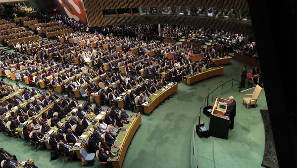 U.S. President Donald Trump addresses the 73rd session of the United Nations General Assembly at U.N. headquarters in New York, U.S., September 25, 2018 - Sputnik International