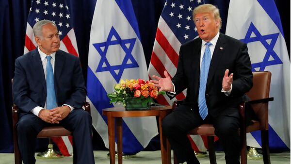 U.S. President Donald Trump speaks during a bilateral meeting with Israeli Prime Minister Benjamin Netanyahu on the sidelines of the 73rd session of the United Nations General Assembly at U.N. headquarters in New York, U.S., September 26, 2018 - Sputnik International