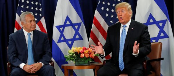 U.S. President Donald Trump speaks during a bilateral meeting with Israeli Prime Minister Benjamin Netanyahu on the sidelines of the 73rd session of the United Nations General Assembly at U.N. headquarters in New York, U.S., September 26, 2018 U.S. President Donald Trump speaks during a bilateral meeting with Israeli Prime Minister Benjamin Netanyahu on the sidelines of the 73rd session of the United Nations General Assembly at U.N. headquarters in New York, U.S., September 26, 2018 - Sputnik International