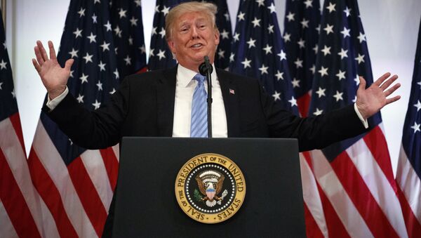 President Donald Trump speaks during a news conference at the Lotte New York Palace hotel during the United Nations General Assembly, - Sputnik International