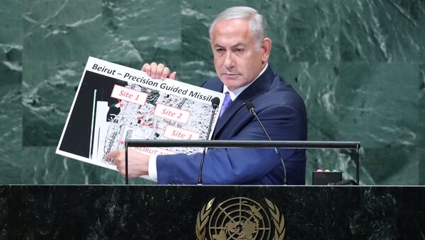 Israeli Prime Minister Benjamin Netanyahu addresses the 73rd session of the United Nations General Assembly at U.N. headquarters in New York - Sputnik International