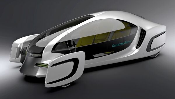 An artist's rendering of a prototype car made using high-performance polymer materials - Sputnik International
