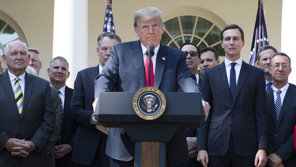US President Donald Trump speaks from the Rose Garden of the White House in Washington, DC, on October 1, 2018. - Sputnik International