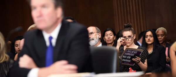 Actress Alyssa Milano listens to Supreme Court nominee Brett Kavanaugh as he testifies before the Senate Judiciary Committee on Capitol Hill in Washington, DC, U.S., September 27, 2018 Actress Alyssa Milano listens to Supreme Court nominee Brett Kavanaugh as he testifies before the Senate Judiciary Committee on Capitol Hill in Washington, DC, U.S., September 27, 2018 - Sputnik International