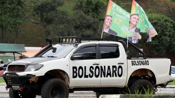 A supporter of presidential candidate Jair Bolsonaro attends a demonstration at Pacaembu Stadium in Sao Paulo, Brazil September 29, 2018. Picture taken September 29, 2018. (File Photo) - Sputnik International