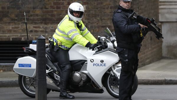 Police officers keep guard at Downing Street in London, Wednesday, Dec. 6, 2017. - Sputnik International