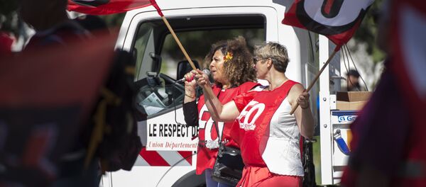 Force Ouvriere (FO) Union Flags Force Ouvriere (FO) Union Flags - Sputnik International