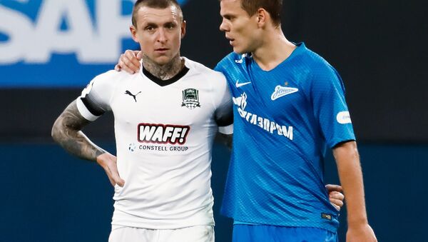 Zenit FC striker Alexander Kokorin and Krasnodar FC midfielder Pavel Mamayev - Sputnik International