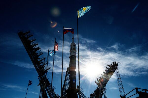 Last Soyuz-FG Carrier Rocket Installed at Baikonur Cosmodrome Launch Site - Roscosmos - Sputnik International