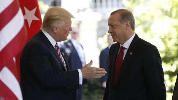 President Donald Trump welcomes Turkish President Recep Tayyip Erdogan to the White House in Washington - Sputnik International