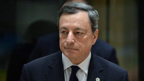 European Central Bank President Mario Draghi is pictured during a EU summit in Brussels - Sputnik International