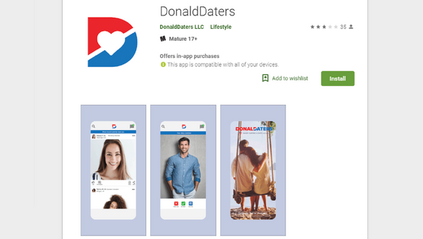 DonaldDaters smartphone application. - Sputnik International