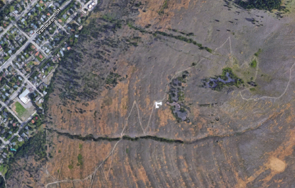 Google Maps image of the giant L on Mount Jumbo in Missoula, Montana. Google Maps image of the giant L on Mount Jumbo in Missoula, Montana. - Sputnik International