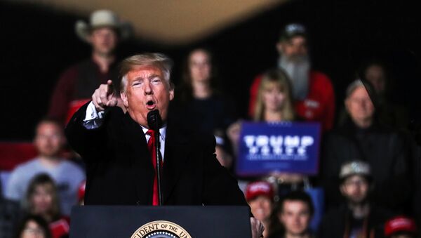 U.S. President Donald Trump speaks during a campaign rally in Montana - Sputnik International