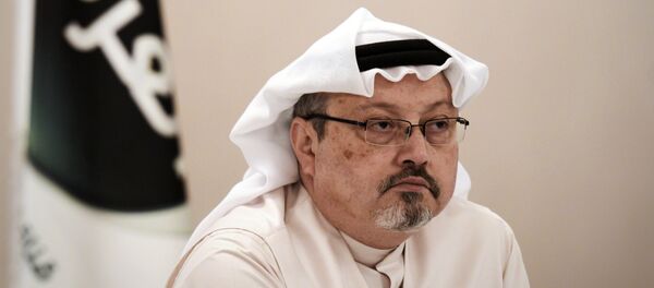 In this file photo taken on December 15, 2014, general manager of Alarab TV, Jamal Khashoggi, looks on during a press conference in the Bahraini capital Manama. - Sputnik International
