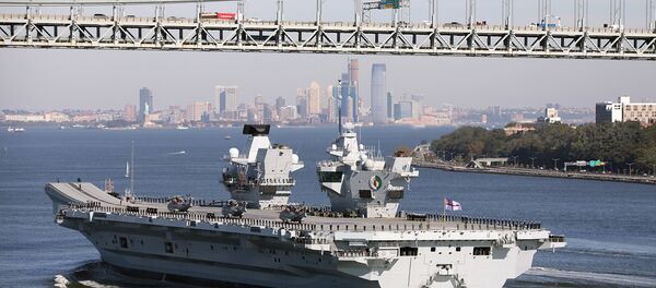 Britain's new aircraft carrier, HMS Queen Elizabeth, arrives in New York, US, October 19, 2018 - Sputnik International