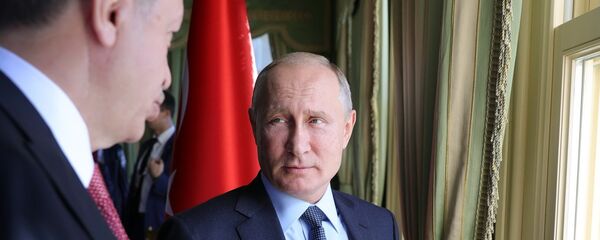 Russian President Vladimir Putin and Turkish President Recep Tayyip Erdogan (left) during a meeting on Syria, October 27, 2018. Russian President Vladimir Putin and Turkish President Recep Tayyip Erdogan (left) during a meeting on Syria, October 27, 2018. - Sputnik International