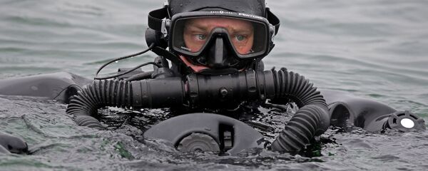 A Russian military diver from the anti-sabotage unit of the Baltic Fleet. - Sputnik International