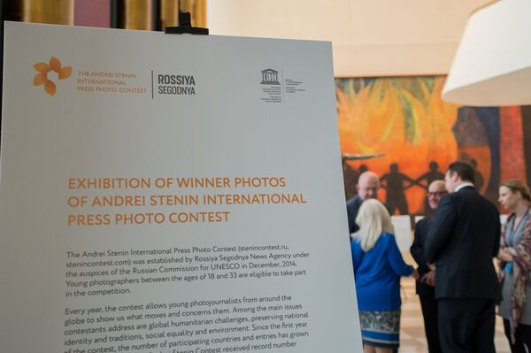 The exhibition of photographs of the Andrei Stenin International Press Photo Contest’s finalists opened in the United Nations office in New York - Sputnik International
