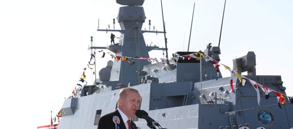 Turkish President Erdogan speaks during a ceremony at a shipyard - Sputnik International