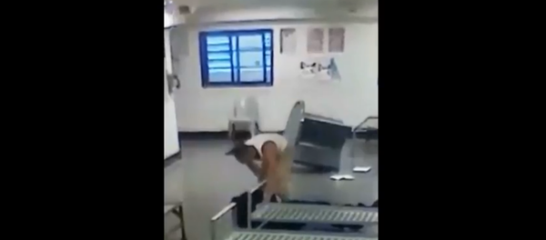 Surveillance footage show Rikers Island correctional officer and inmate fighting one another in common area - Sputnik International