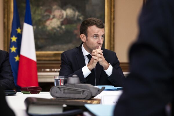 French President Emmanuel Macron chairs a cabinet meeting in Charleville-Mezieres, northeastern France, Wednesday, Nov.7 2018 - Sputnik International