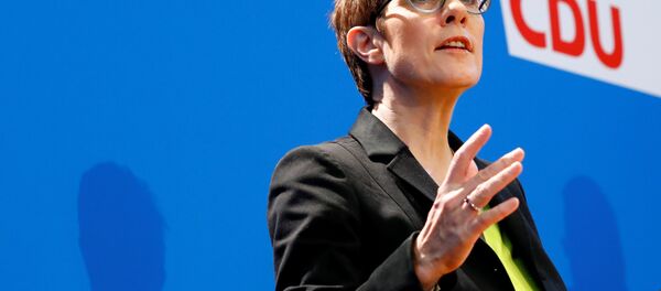 Chancellor Angela Merkel's protege, Annegret Kramp-Karrenbauer, addresses a news conference to promote her candidacy to succeed the German leader as chief of their conservative Christian Democrats (CDU) in Berlin, Germany, November 7, 2018 Chancellor Angela Merkel's protege, Annegret Kramp-Karrenbauer, addresses a news conference to promote her candidacy to succeed the German leader as chief of their conservative Christian Democrats (CDU) in Berlin, Germany, November 7, 2018 - Sputnik International