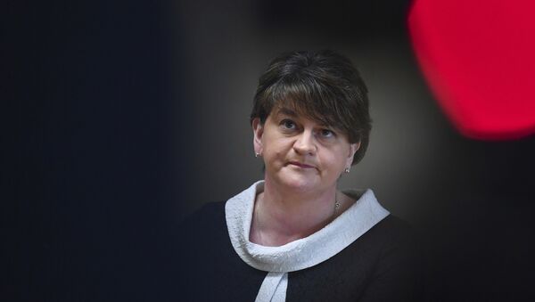 Leader of the Democratic Unionist Party Arlene Foster arrives for a media conference at the European Parliament in Brussels on Tuesday, March 6, 2018. - Sputnik International