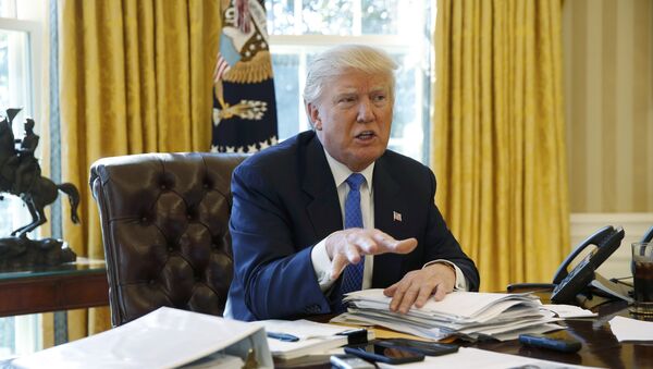U.S. President Donald Trump is interviewed by Reuters in the Oval Office at the White House in Washington - Sputnik International