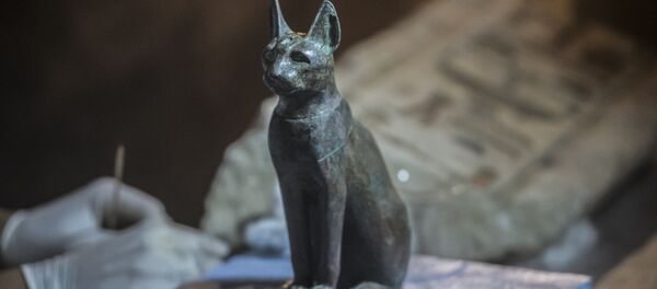 Bronze Ancient Egyptian Sitting Cat Statue - Sputnik International