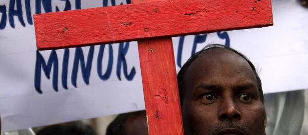 Pakistani Christian protesters rally to condemn the arrest of Christian woman Asia Bibi in Karachi, Pakistan on Thursday, Nov. 25, 2010. Pakistani Christian protesters rally to condemn the arrest of Christian woman Asia Bibi in Karachi, Pakistan on Thursday, Nov. 25, 2010. - Sputnik International