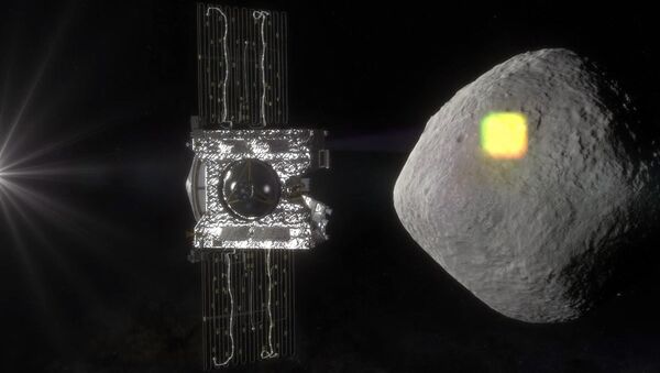 NASA artist rendering shows the mapping of the near-Earth asteroid Bennu by the OSIRIS-REx spacecraft - Sputnik International