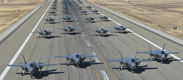 US Air Force conducts combat power exercise of F-35A Lightning IIs at Utah's Hill Air Force Base - Sputnik International