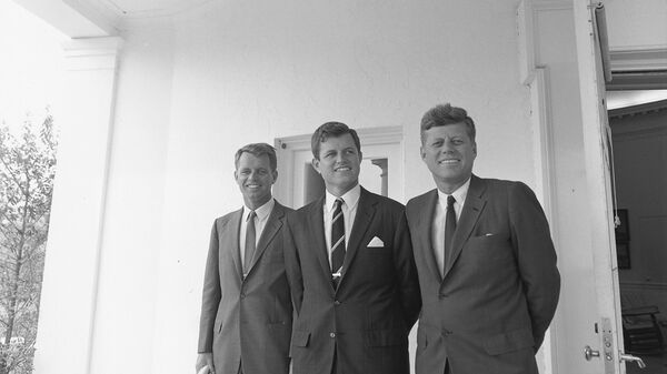 The Kennedy brothers: Attorney General Robert F. Kennedy, Senator Ted Kennedy, and President John F. Kennedy in 1963.  - Sputnik International