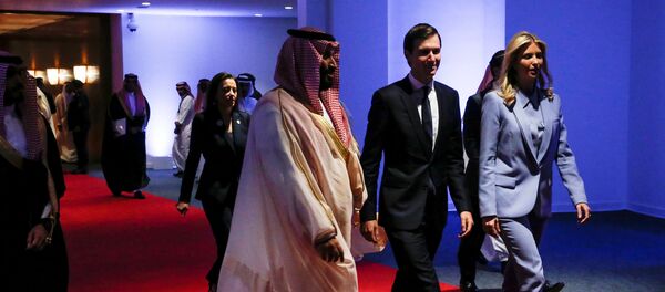 Saudi Arabia's Deputy Crown Prince Mohammed bin Salman escorts White House senior advisor Jared Kushner and his wife White House senior advisor Ivanka Trump at the Global Center for Combatting Extremist Ideology in Riyadh, Saudi Arabia May 21, 2017 Saudi Arabia's Deputy Crown Prince Mohammed bin Salman escorts White House senior advisor Jared Kushner and his wife White House senior advisor Ivanka Trump at the Global Center for Combatting Extremist Ideology in Riyadh, Saudi Arabia May 21, 2017 - Sputnik International