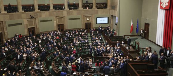 Poland's Lawmakers Protesting at Plenary Hall in Parliament Building - Sputnik International