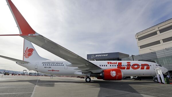 This March 21, 2018, file photo shows Boeing's first 737 MAX 9 jet at the company's delivery center before a ceremony transferring ownership to Thai Lion Air in Seattle - Sputnik International