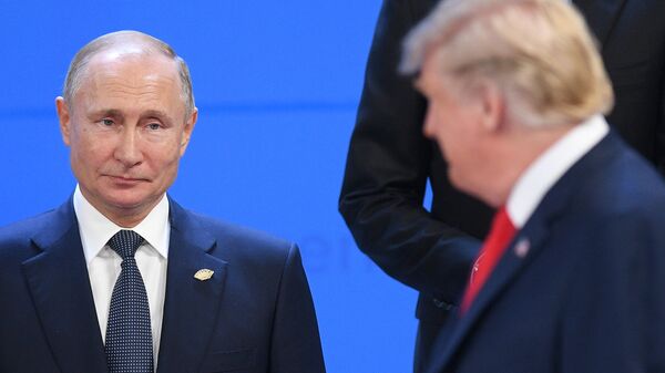 Putin and Trump at the G20 in Buenos Aires, Argentina. - Sputnik International