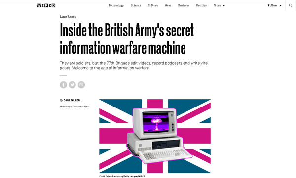 The Wired story Siraziev was following up on, which led him to be listed a 'Security Risk' by the British military. The Wired story Siraziev was following up on, which led him to be listed a 'Security Risk' by the British military. - Sputnik International