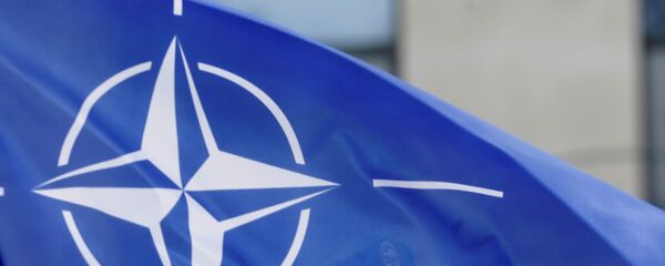 A German soldier holds NATO flag during a ceremony to welcome the German battalion being deployed to Lithuania as part of NATO deterrence measures against Russia in Rukla - Sputnik International
