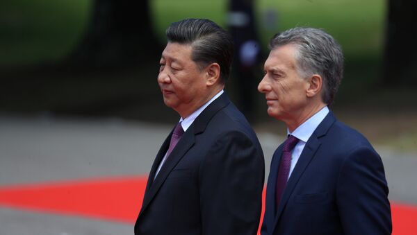 Argentina's President Mauricio Macri receives China's President Xi Jinping at the Olivos Presidential Residence in Buenos Aires - Sputnik International