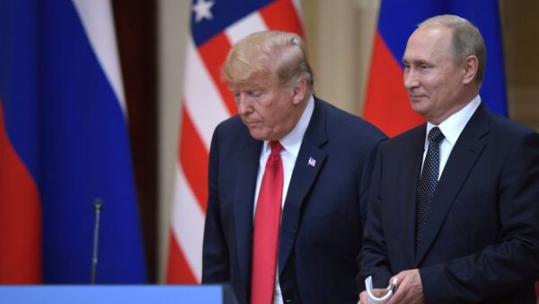 Vladimir Putin and Donald Trump in Helsinki. File photo - Sputnik International