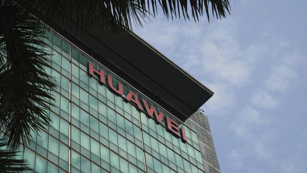 In this March 13, 2018, photo, the logo of Huawei is displayed at its headquarters in Shenzhen in southern China's Guangdong Province. - Sputnik International