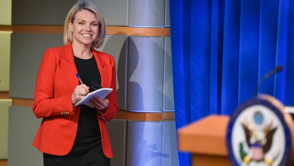 US State Department spokesperson Heather Nauert arrives for the release of the 2017 Annual Report on International Religious Freedom on May 29, 2018, in the Press Briefing Room at the US Department of State in Washington, DC. Mandel Ngan - Sputnik International