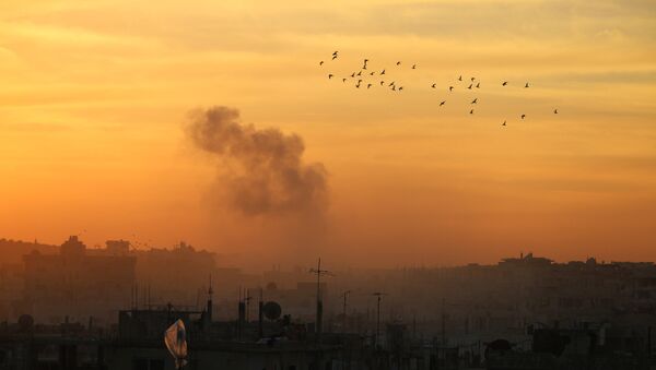 Smoke billows from a rebel-held area of Daraa - Sputnik International
