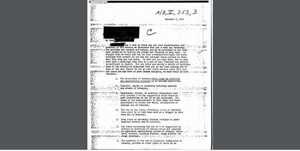 Excerpt from letter on the use of induced amnesia. Excerpt from letter on the use of induced amnesia. - Sputnik International