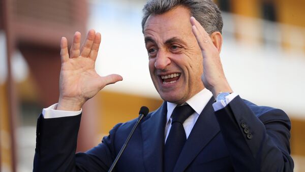 French former president Nicolas Sarkozy gestures as he delivers a speech during the inauguration of Charles Pasqua en Philippe Seguin streets on November 16, 2018 in Nice, southeastern France - Sputnik International