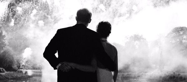 The photograph, which features on Their Royal Highnesses’ Christmas card, was taken by photographer Chris Allerton The photograph, which features on Their Royal Highnesses’ Christmas card, was taken by photographer Chris Allerton - Sputnik International