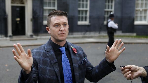 Founder and former leader of the anti-Islam English Defence League, Stephen Yaxley-Lennon, AKA Tommy Robinson, talks to the media after delivering a petition to 10 Downing Street in central London on November 6, 2018. - Sputnik International